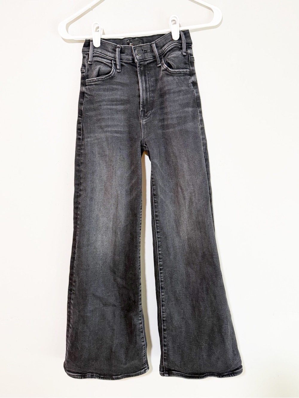 MOTHER Black Washed Wide Leg Jeans - Picture 3 of 7